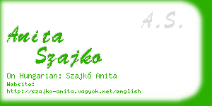 anita szajko business card