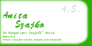anita szajko business card